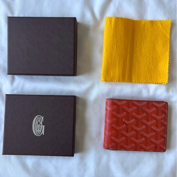 GOYARD MENS BI-FOLD WALLET ORANGE - Picture 2 of 9